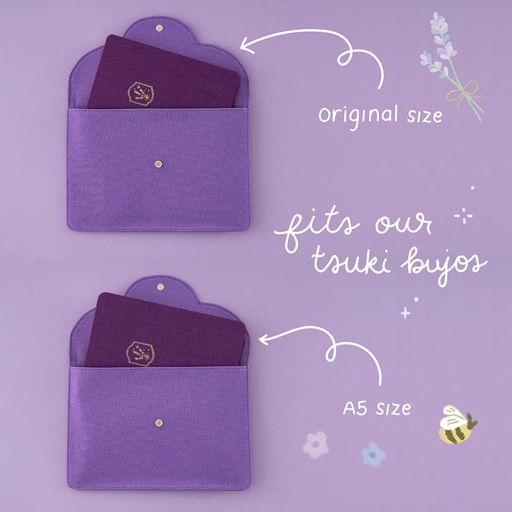 Envelope notebook pouch with original size bujo and A5 size bujo