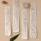Close up of functional writing tape on textured paper