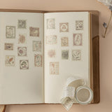 Stamp washi tape swatch on travel notebook