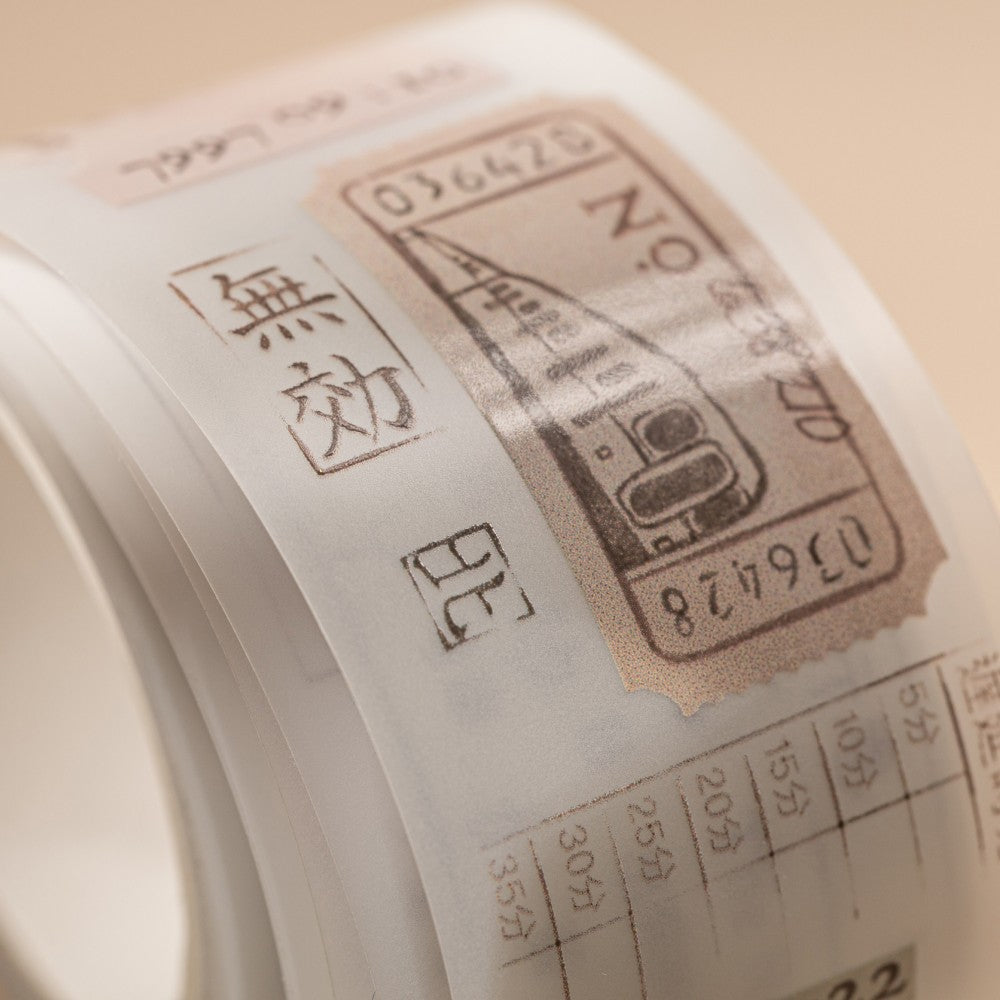 Close up of ticket design on washi tape