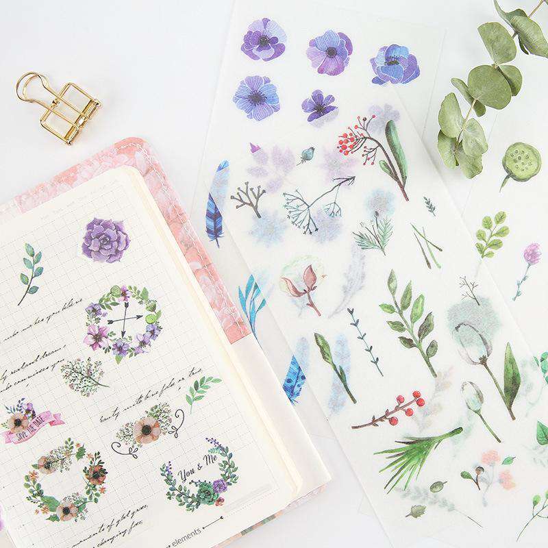 Watercolour Plants + Flowers Stickers - Set of 6!